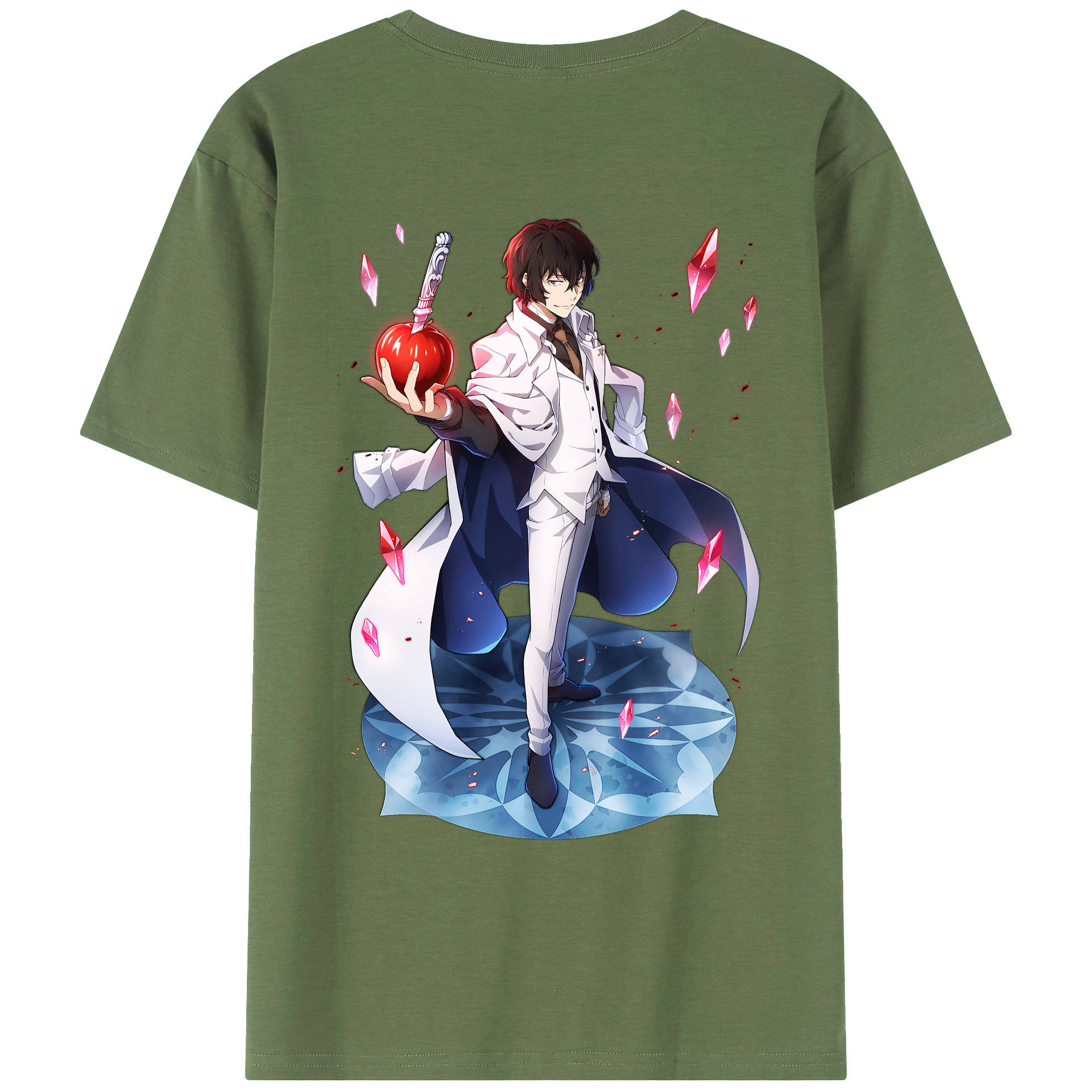 （画像用） 文豪ストレイドッグス Bungo Stray Dogs 綿100％ メンズ半袖Tシャツ（バックプリント） 通気性